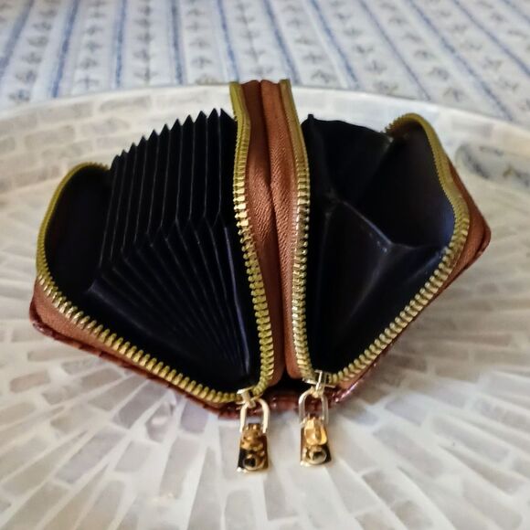 Women's RFID Wallets in RED and BROWN - Picture 8 of 15